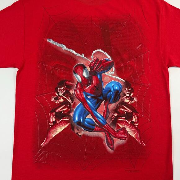 Vintage Spiderman x Green Goblin Marvel Superhero Comic 2002 Promo Shirt Large - Picture 2 of 8